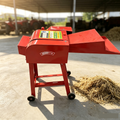 New Dual-purpose Hay Cutter Shredder Household Small Fodder Processing Machine 220V All Iron 4 Blades Wet Dry Grass Straw Crusher for Livestock Breeding